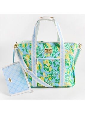 🍋 NWT Lilly Pulitzer Scallop Cooler Bag Lg Insulated Thermal Tote, Make Lemonade